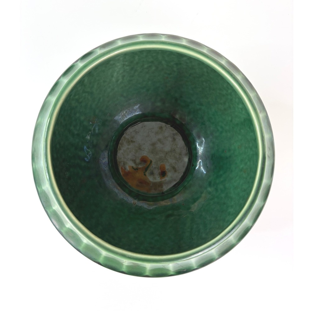Vintage McCoy USA Green Pedestal Jardiniere Planter Footed Pottery MCM - Picture 3 of 5